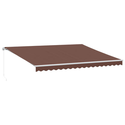 Manual Awning 4.5 x 3.5 m 100% Polyester with white frame Drop 350 cm Width 450 cm Brown