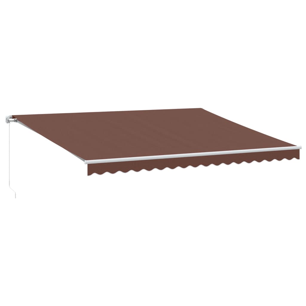 vidaXL Manual Retractable Awning with LED Brown 450x350 cm 2