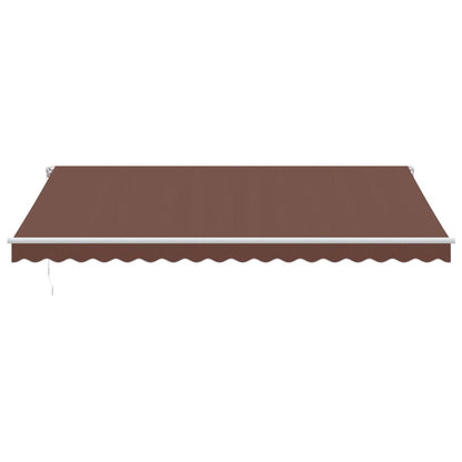 vidaXL Manual Retractable Awning with LED Brown 450x350 cm 4
