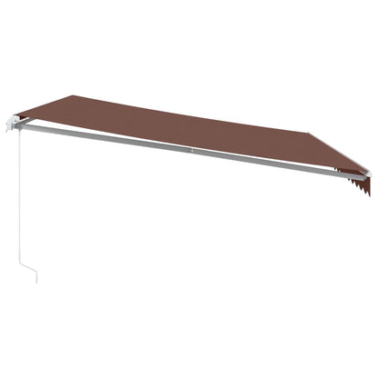 vidaXL Manual Retractable Awning with LED Brown 450x350 cm 5