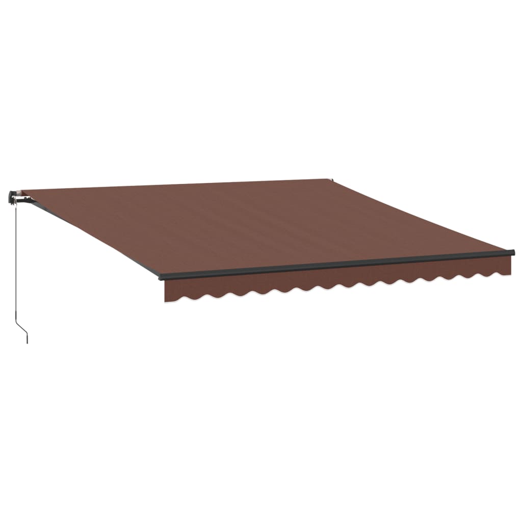 vidaXL Manual Retractable Awning with LEDs Brown 400x350 cm 2