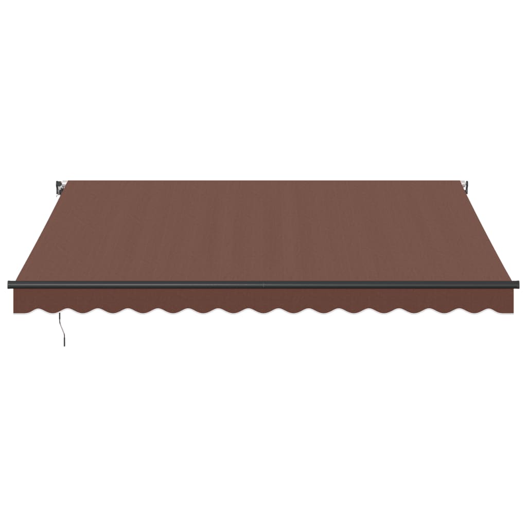 vidaXL Manual Retractable Awning with LEDs Brown 400x350 cm 4