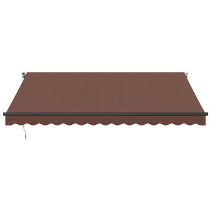 vidaXL Manual Retractable Awning with LEDs Brown 400x350 cm 4