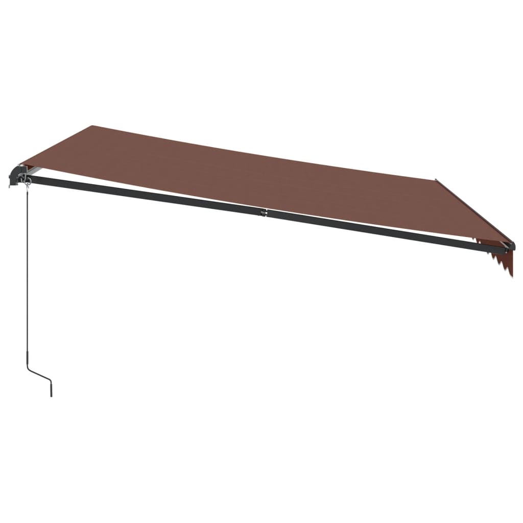 vidaXL Manual Retractable Awning with LEDs Brown 400x350 cm 5