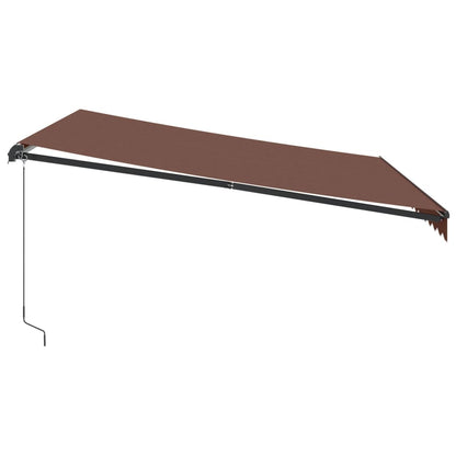 vidaXL Manual Retractable Awning with LEDs Brown 400x350 cm 5