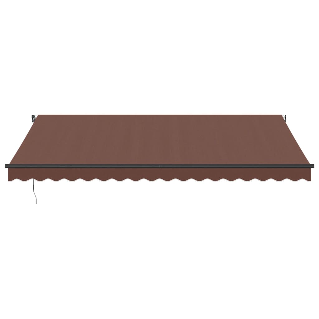 vidaXL Manual Retractable Awning with LEDs Brown 450x350 cm 4