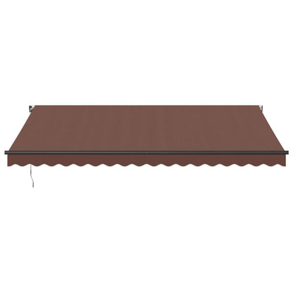 vidaXL Manual Retractable Awning with LEDs Brown 450x350 cm 4