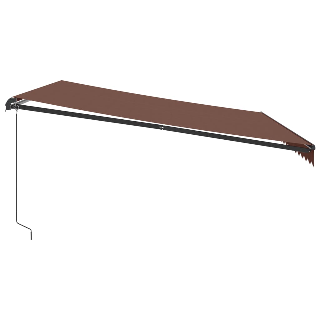 vidaXL Manual Retractable Awning with LEDs Brown 450x350 cm 5