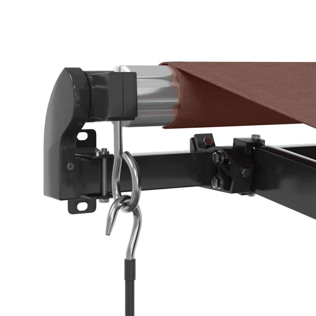 vidaXL Manual Retractable Awning with LEDs Brown 450x350 cm 6