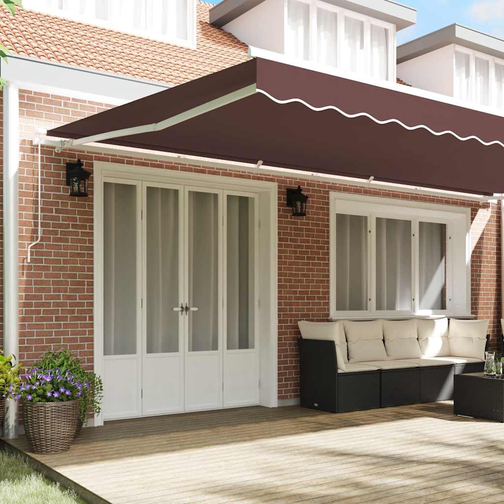 vidaXL Manual Retractable Awning Brown 600x300 cm 3