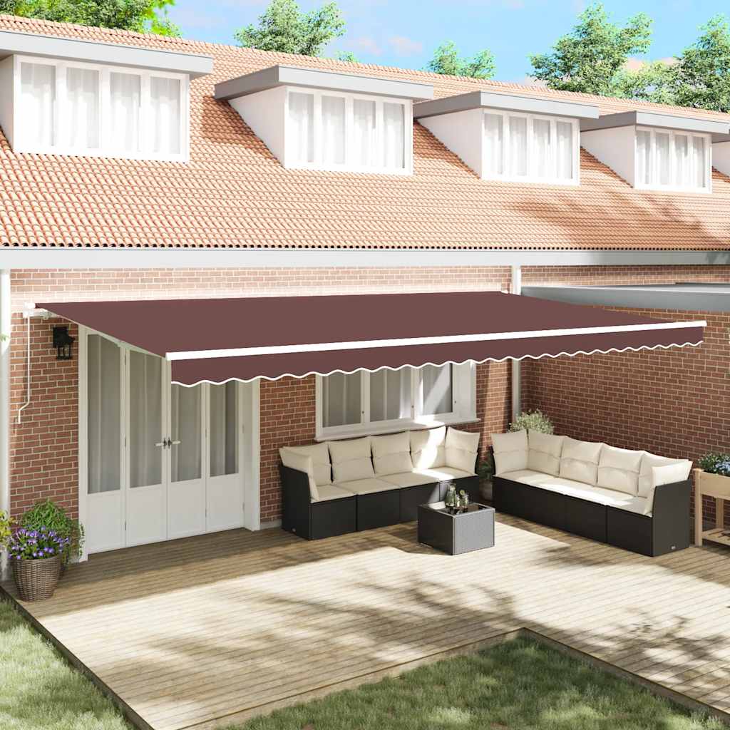 vidaXL Manual Retractable Awning Brown 600x300 cm 1