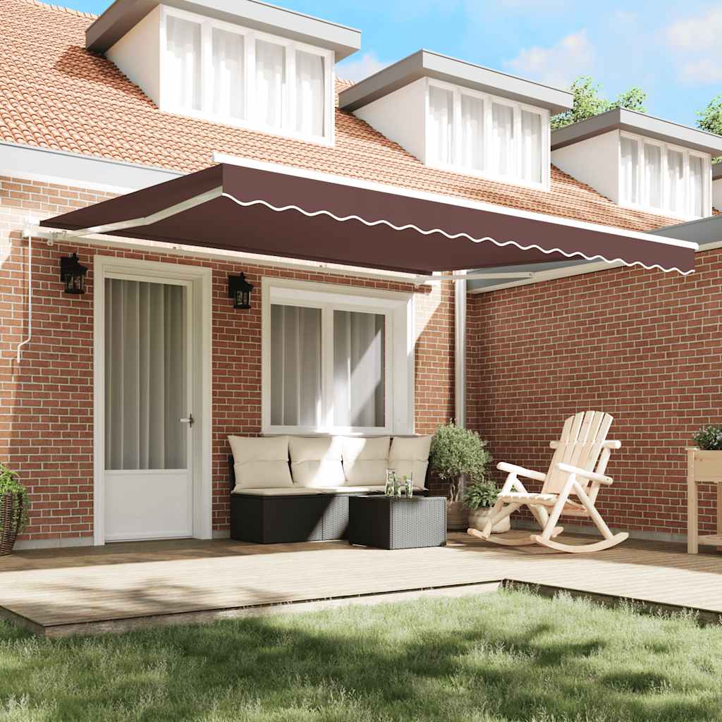 vidaXL Manual Retractable Awning Brown 400x300 cm 3