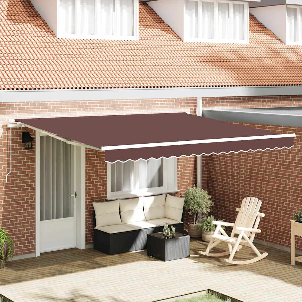 vidaXL Manual Retractable Awning Brown 400x300 cm 1