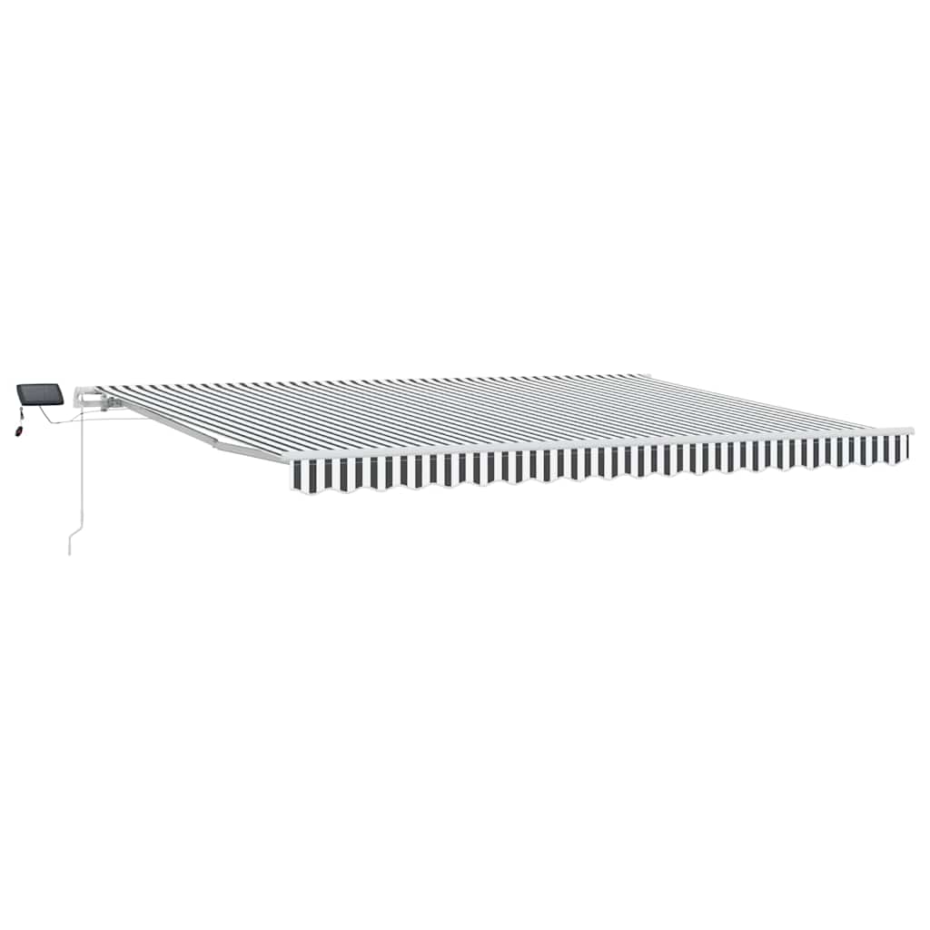 vidaXL Manual Retractable Awning with LED Anthracite&White 450x300 cm 2