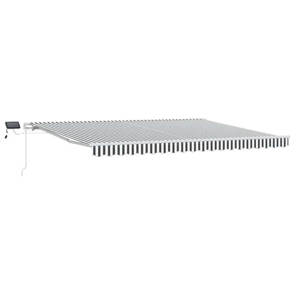 Manual Retractable Awning 450x300 cm with white frame Drop 300 cm Width 450 cm Anthracite and white