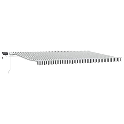 vidaXL Manual Retractable Awning with LED Anthracite&White 500x300 cm 2