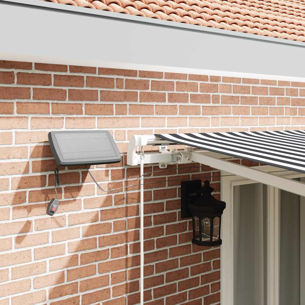 vidaXL Manual Retractable Awning with LED Anthracite&White 500x300 cm 4