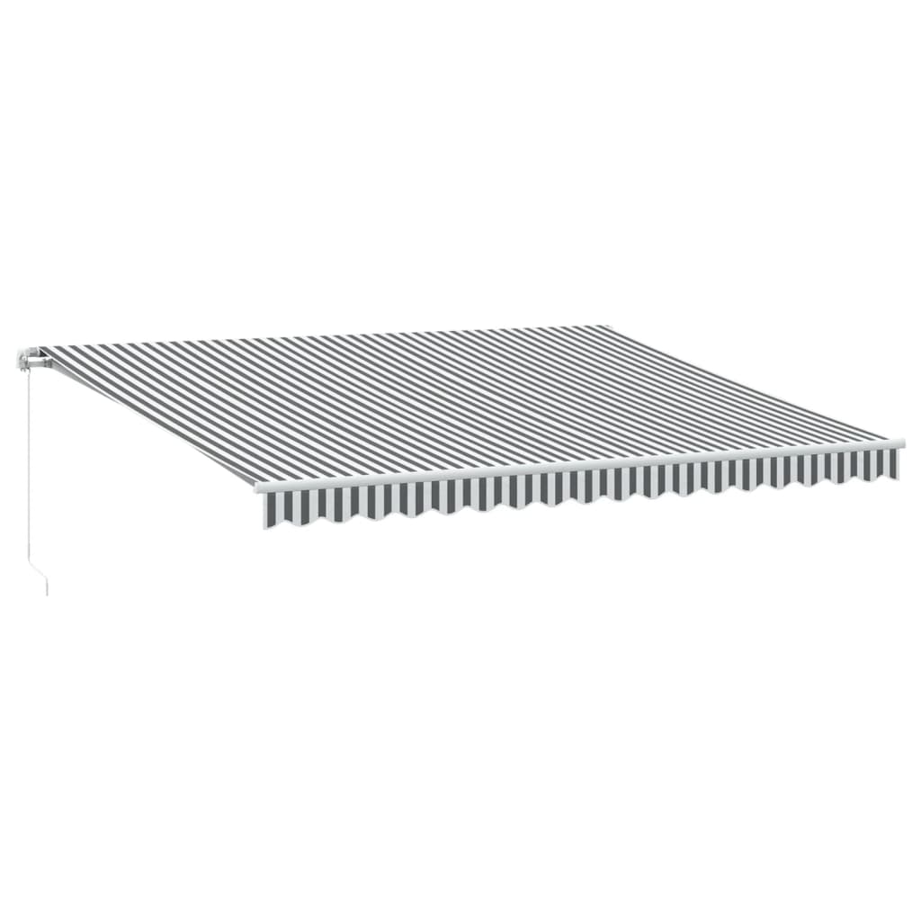 vidaXL Manual Retractable Awning with LED Anthracite&White 450x350 cm 2