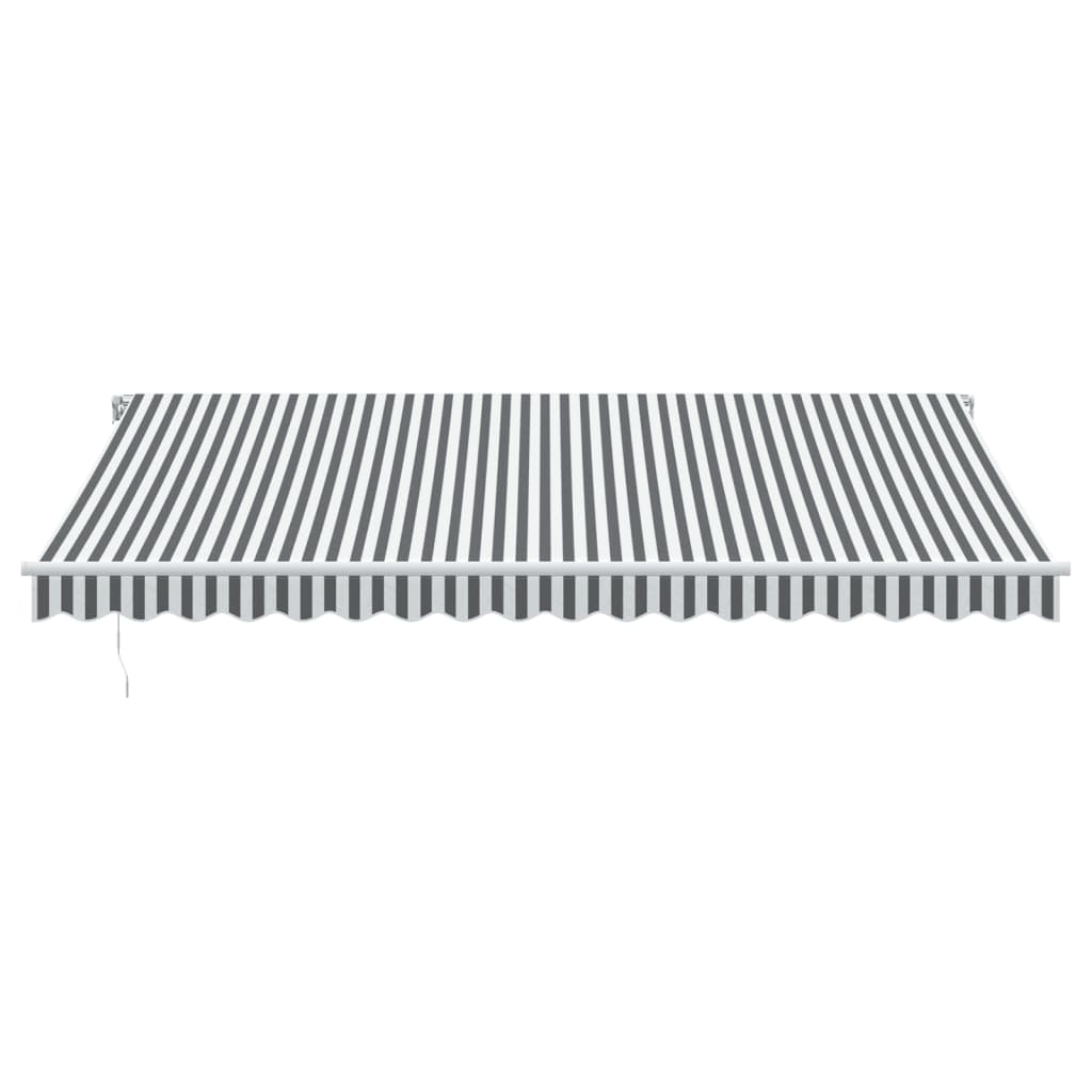 vidaXL Manual Retractable Awning with LED Anthracite&White 450x350 cm 4