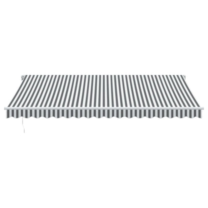 vidaXL Manual Retractable Awning with LED Anthracite&White 450x350 cm 4