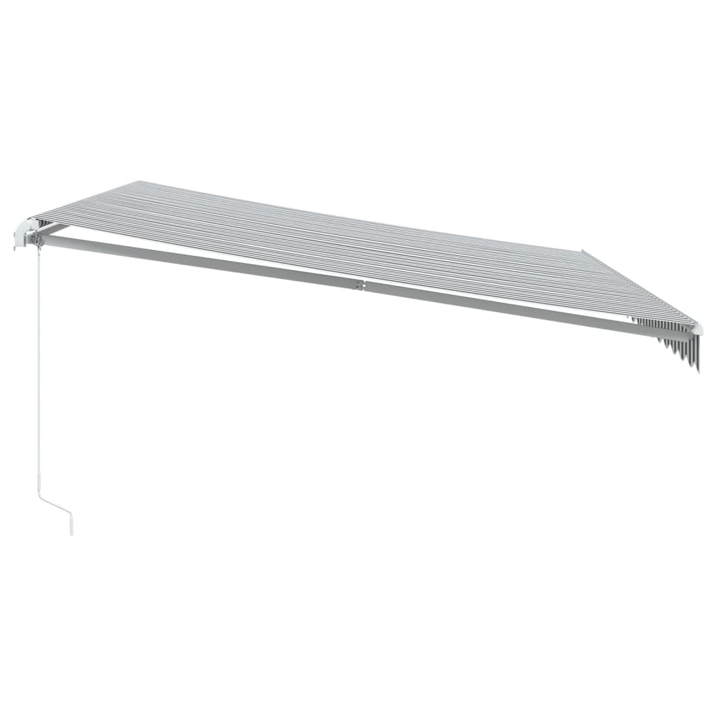 vidaXL Manual Retractable Awning with LED Anthracite&White 450x350 cm 5
