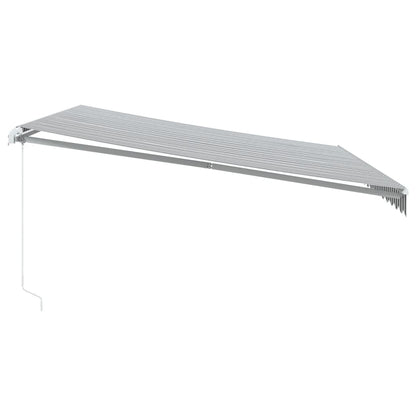 vidaXL Manual Retractable Awning with LED Anthracite&White 450x350 cm 5