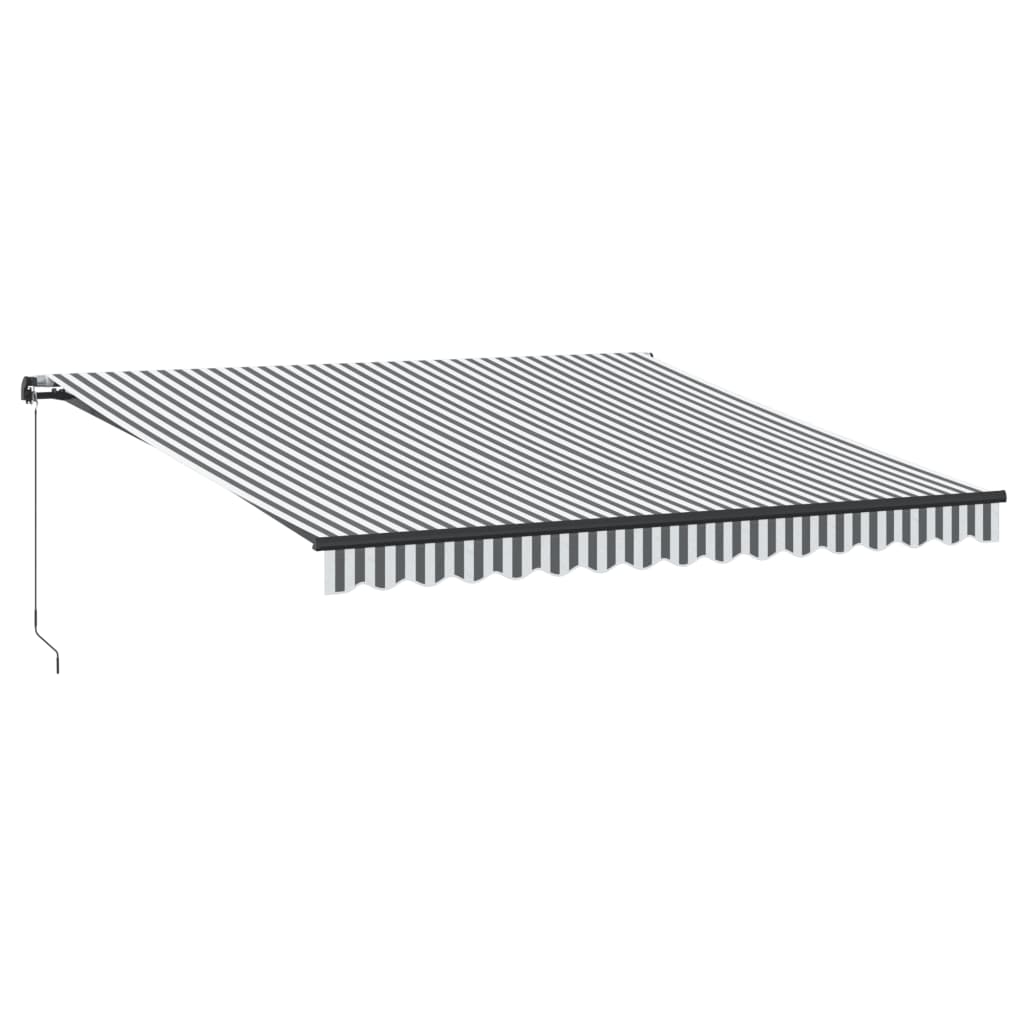vidaXL Manual Retractable Awning with LEDs Anthracite&White 400x350 cm 2