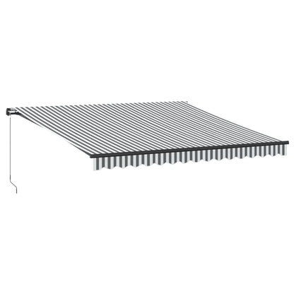 vidaXL Manual Retractable Awning with LEDs Anthracite&White 400x350 cm 2