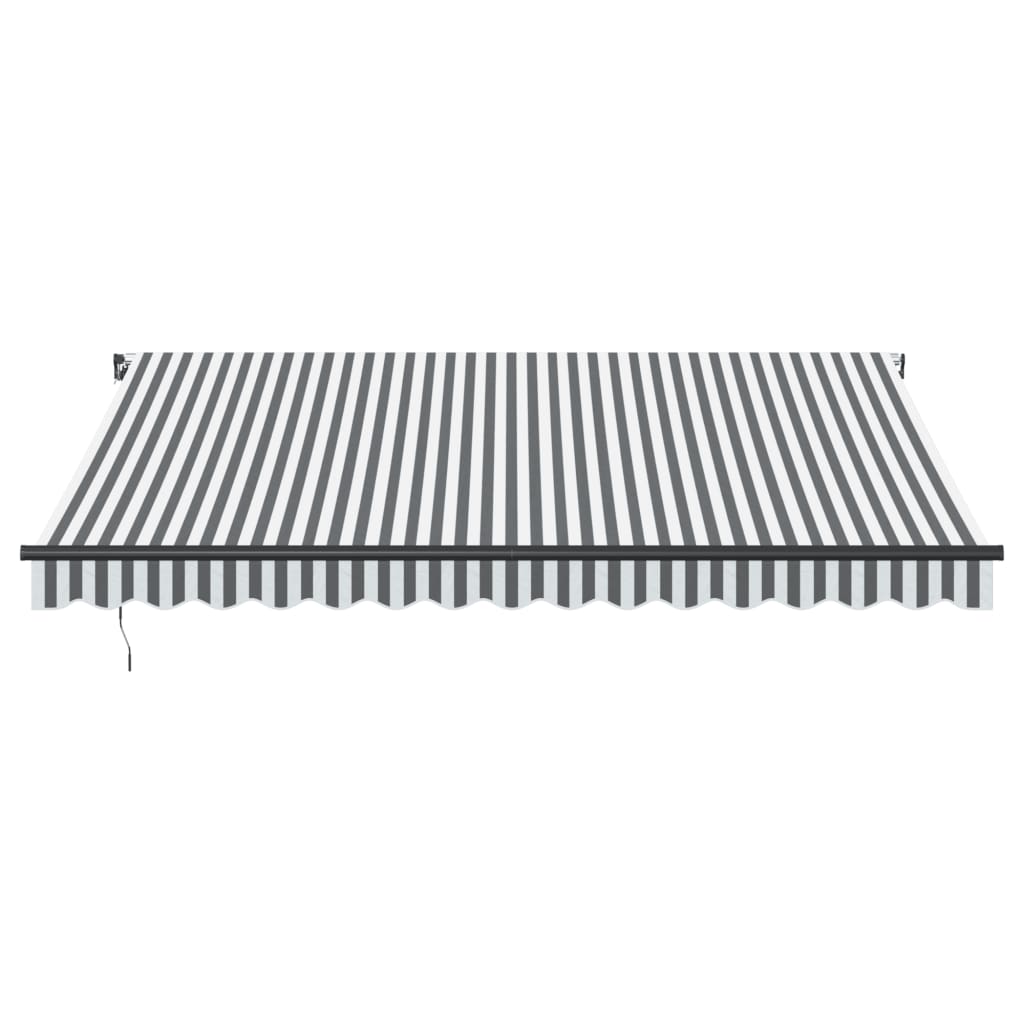 vidaXL Manual Retractable Awning with LEDs Anthracite&White 400x350 cm 4