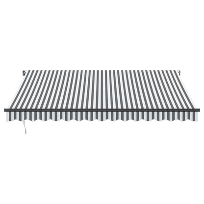 vidaXL Manual Retractable Awning with LEDs Anthracite&White 400x350 cm 4
