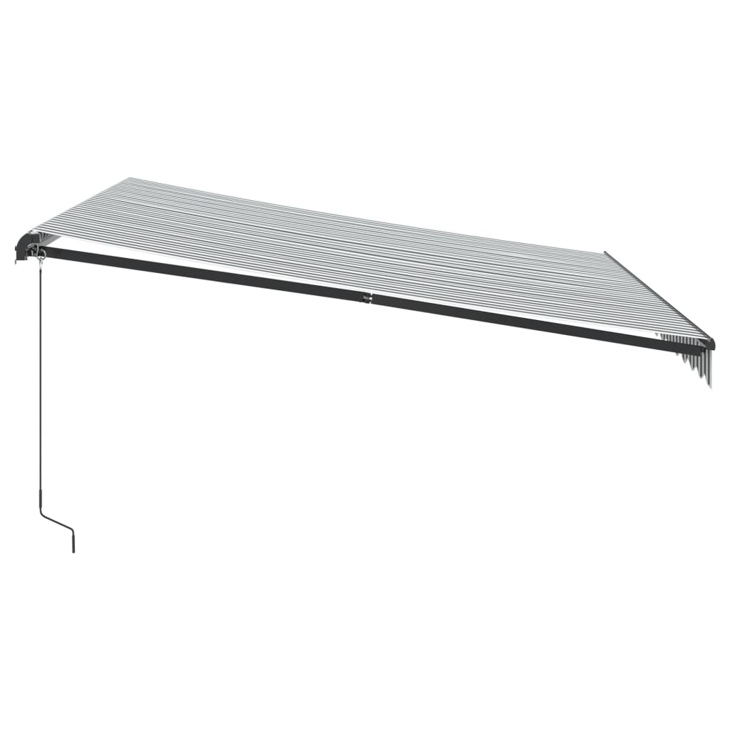 vidaXL Manual Retractable Awning with LEDs Anthracite&White 400x350 cm 5