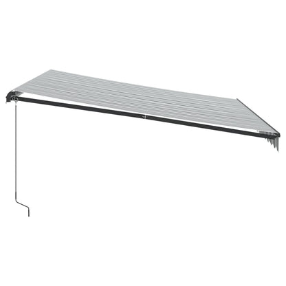 vidaXL Manual Retractable Awning with LEDs Anthracite&White 400x350 cm 5