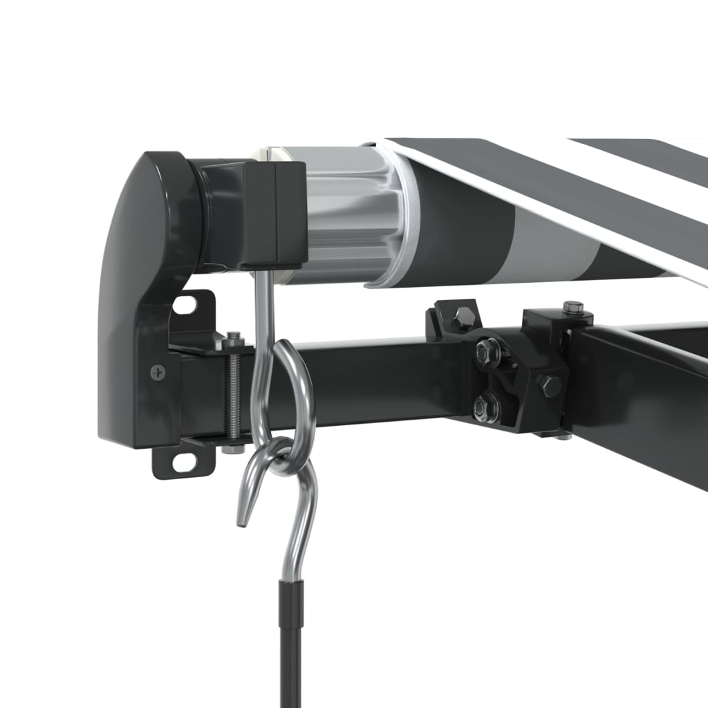 vidaXL Manual Retractable Awning with LEDs Anthracite&White 400x350 cm 6