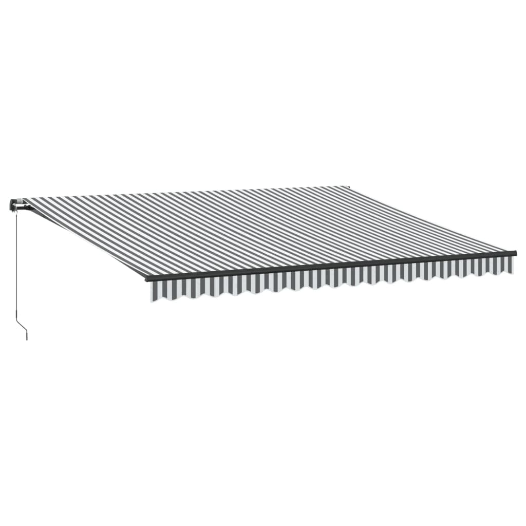 vidaXL Manual Retractable Awning with LEDs Anthracite&White 450x350 cm 2