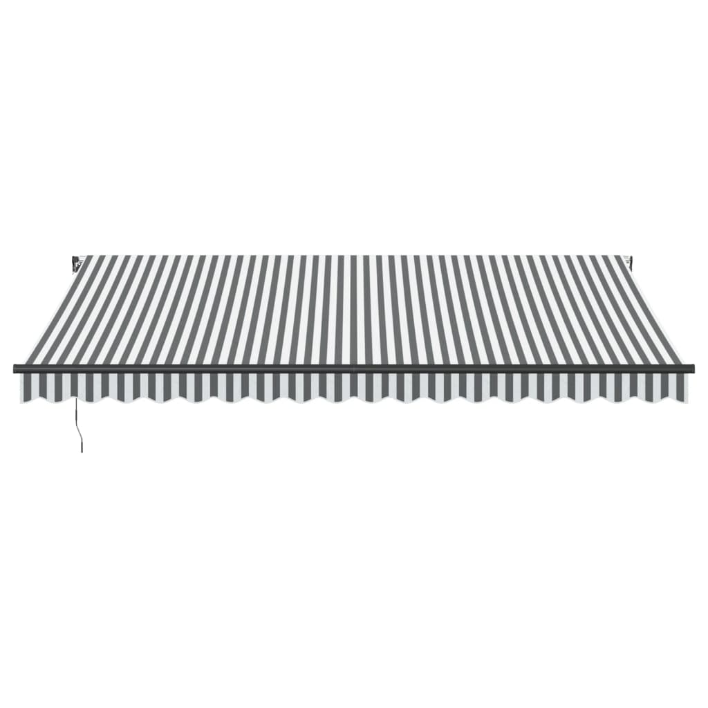 vidaXL Manual Retractable Awning with LEDs Anthracite&White 450x350 cm 4