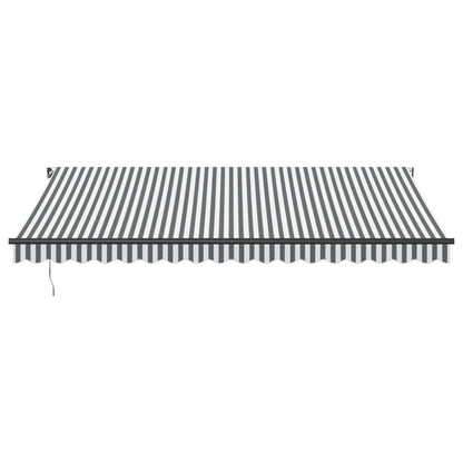 vidaXL Manual Retractable Awning with LEDs Anthracite&White 450x350 cm 4