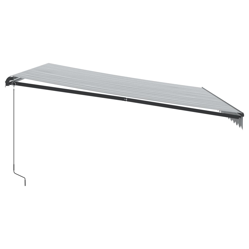 vidaXL Manual Retractable Awning with LEDs Anthracite&White 450x350 cm 5