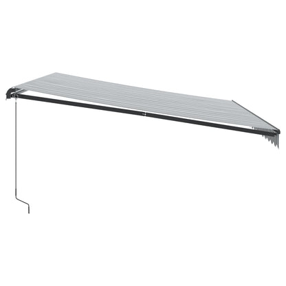 vidaXL Manual Retractable Awning with LEDs Anthracite&White 450x350 cm 5