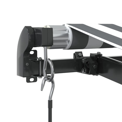 vidaXL Manual Retractable Awning with LEDs Anthracite&White 450x350 cm 6