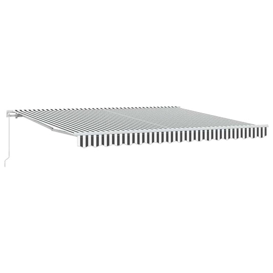 vidaXL Manual Retractable Awning Anthracite&White 400x300 cm 2