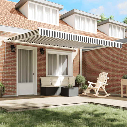 vidaXL Manual Retractable Awning Anthracite&White 400x300 cm 3