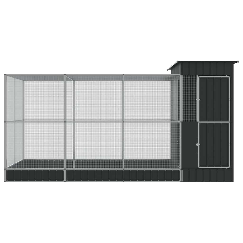 vidaXL Aviary with Extension Silver 416x203x216 cm Steel 3