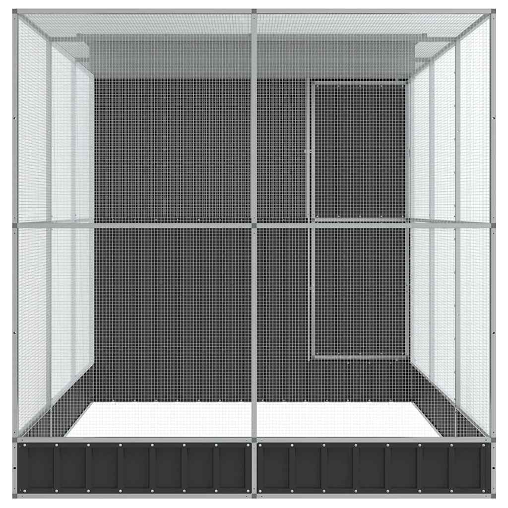vidaXL Aviary with Extension Silver 416x203x216 cm Steel 4