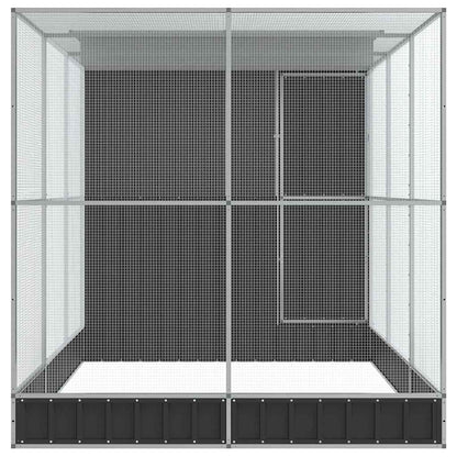 vidaXL Aviary with Extension Silver 416x203x216 cm Steel 4