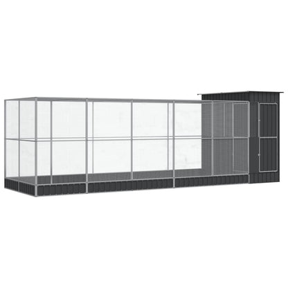 vidaXL Aviary with Extension Silver 623x203x216 cm Steel 2