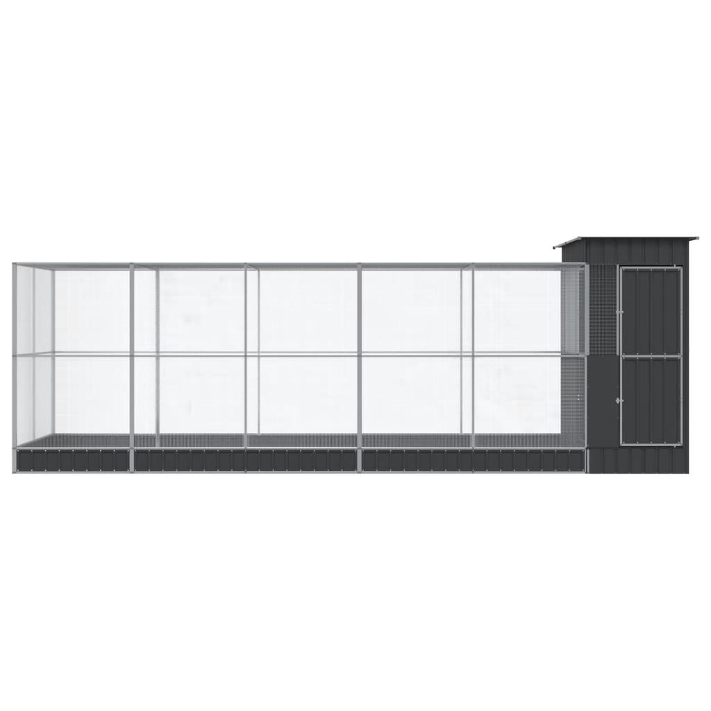 vidaXL Aviary with Extension Silver 623x203x216 cm Steel 3