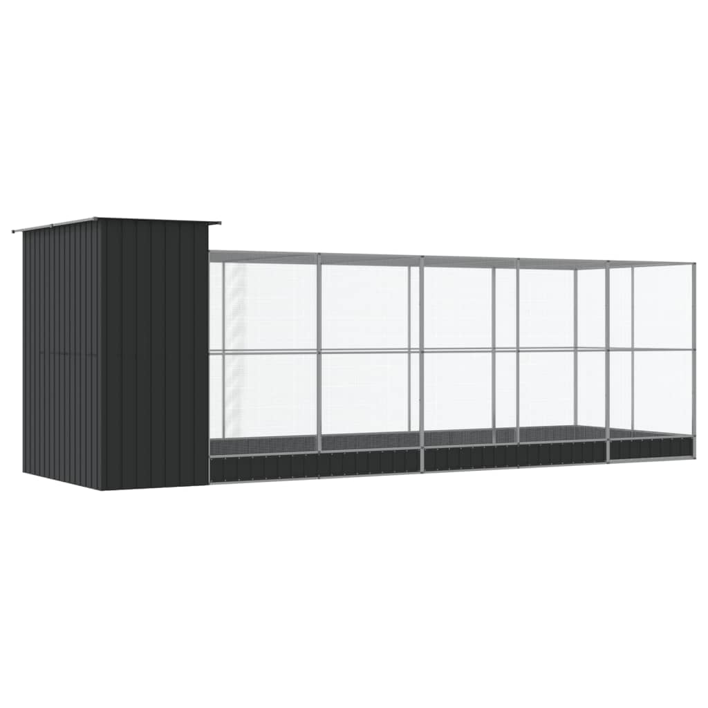 vidaXL Aviary with Extension Silver 623x203x216 cm Steel 5