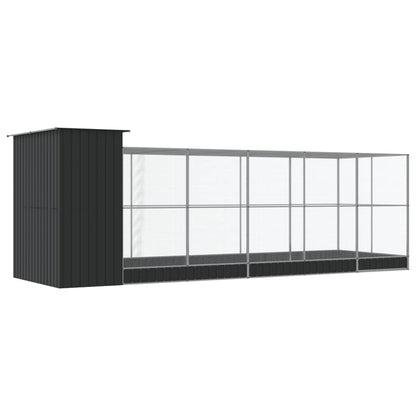 vidaXL Aviary with Extension Silver 623x203x216 cm Steel 5