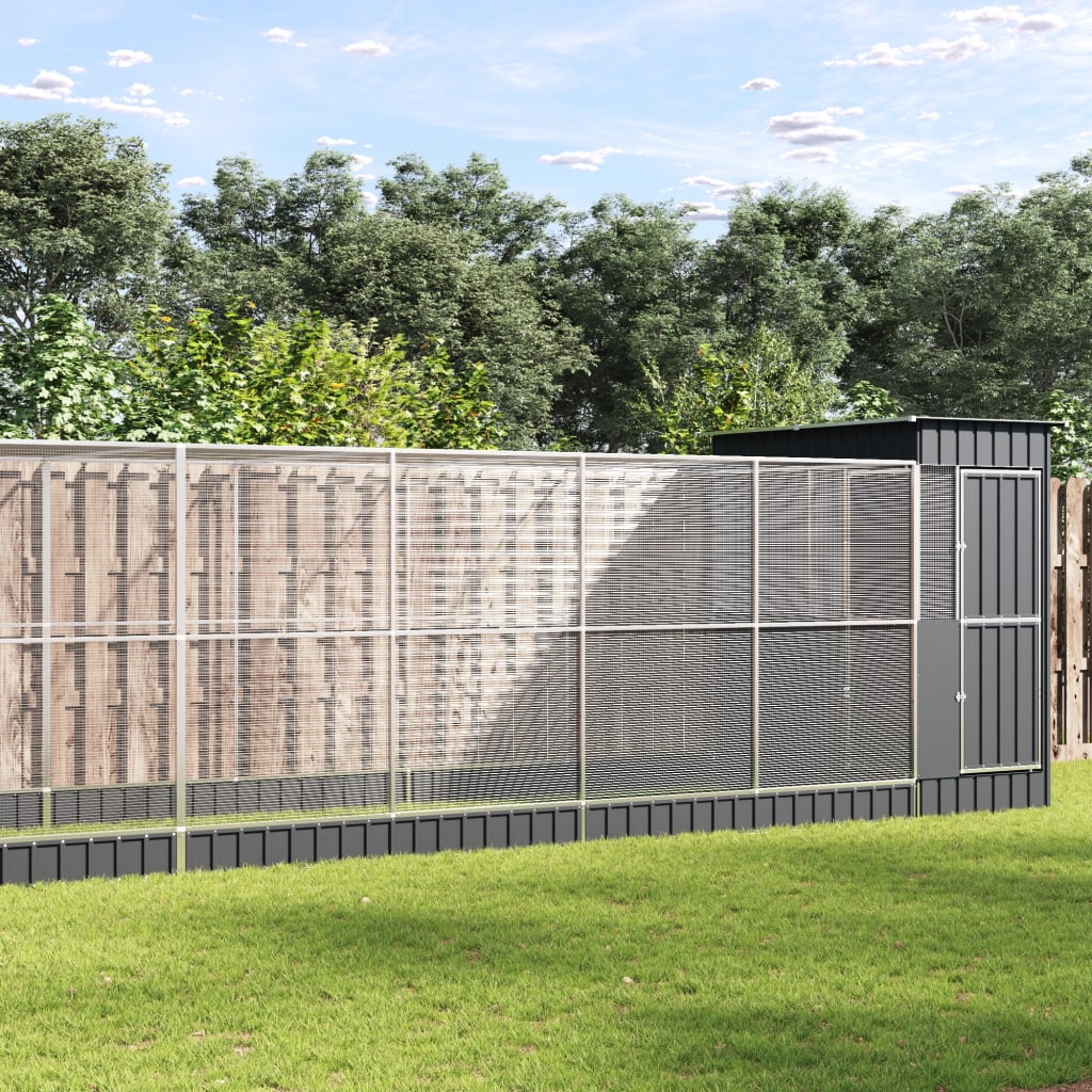 vidaXL Aviary with Extension Silver 623x203x216 cm Steel 1