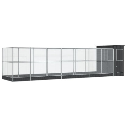 vidaXL Aviary with Extension Silver 830x203x216 cm Steel 2